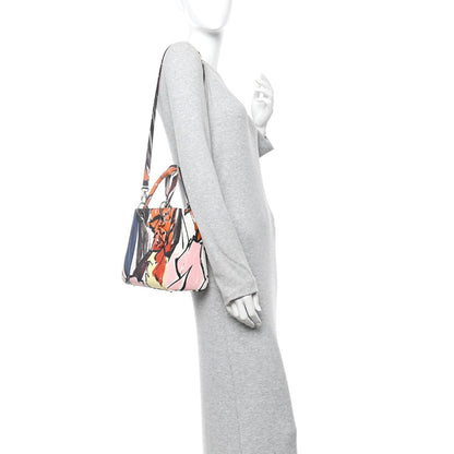 Canvas Graffiti Floral Printed Medium Lady Dior Multicolor