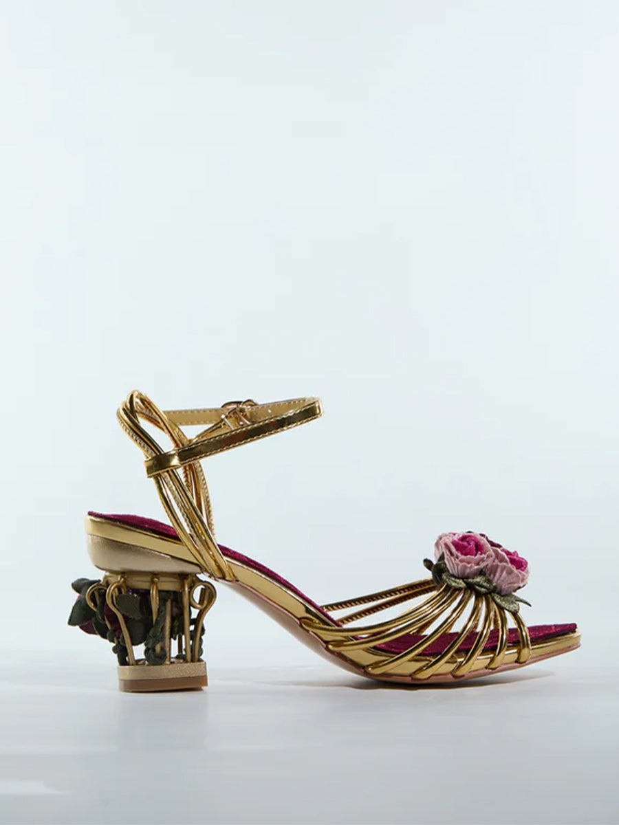 Lolovivi Flower Velvet Sandals