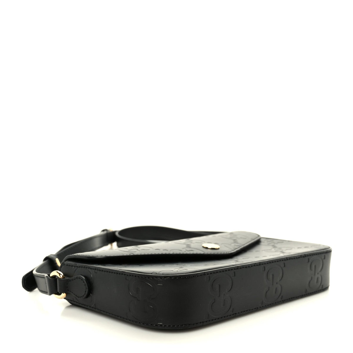Gilbert Calfskin GG Super Mini Shoulder Bag Black