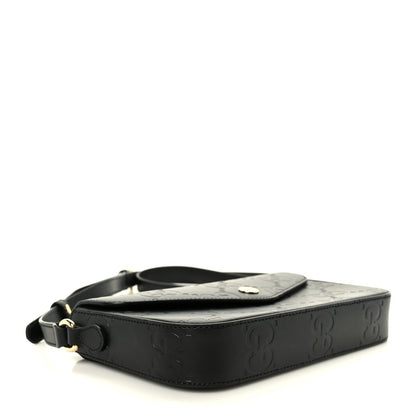 Gilbert Calfskin GG Super Mini Shoulder Bag Black