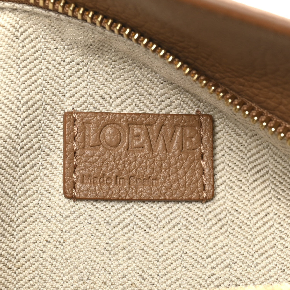 Grained Calfskin Small Puzzle Edge Bag Toffee