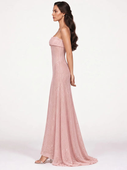 Mabel Sequin Crochet Spaghetti Strap Maxi Dress