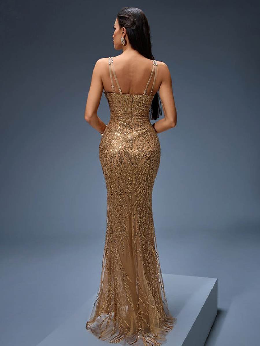 Annabelle Crystal Embroidered Maxi Dress