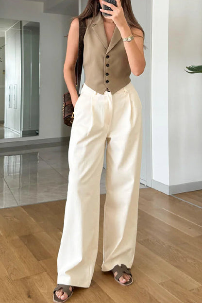 Casual Lasel Vest \u0026 Pants Two-Piece Set
