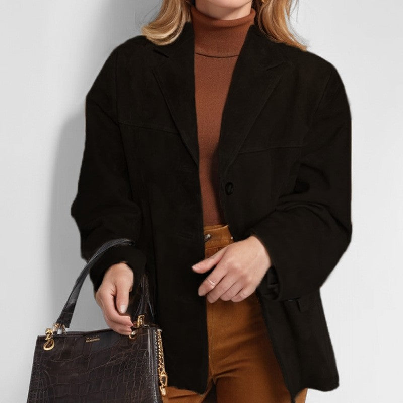 Vintage Loose Fit Long Sleeve Blazer Jacket Coat