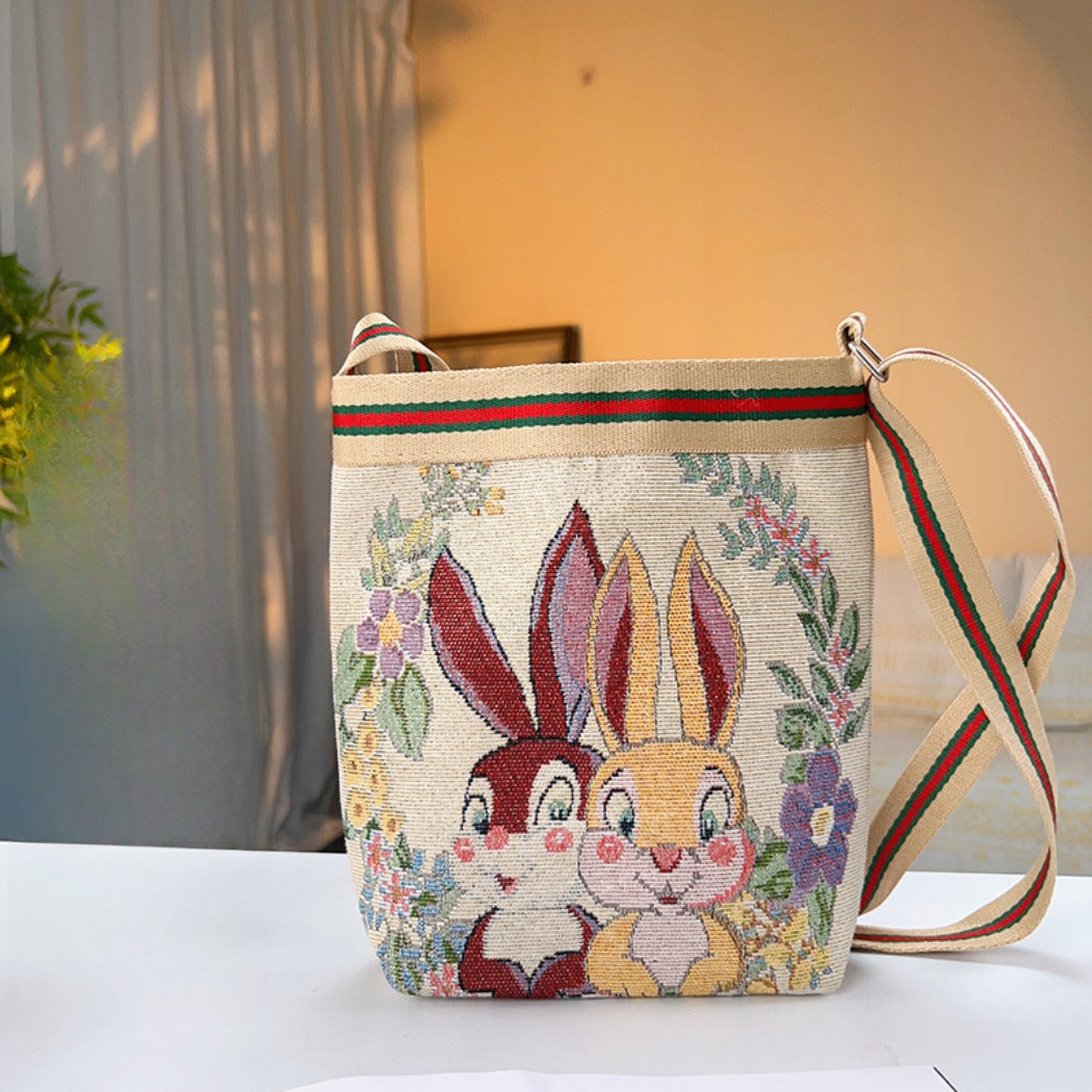 Cosbai - Cute Cartoon Crossbody Bag With Zipper