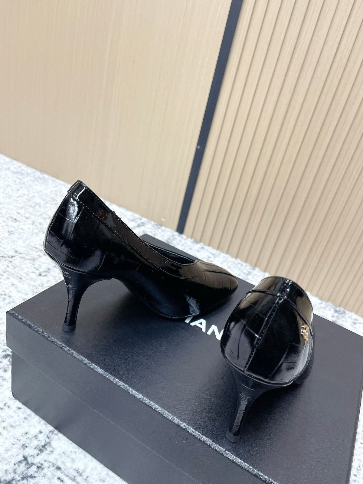 Chanel 26 Closed-Toe Slingback Black in Cowhide 591406