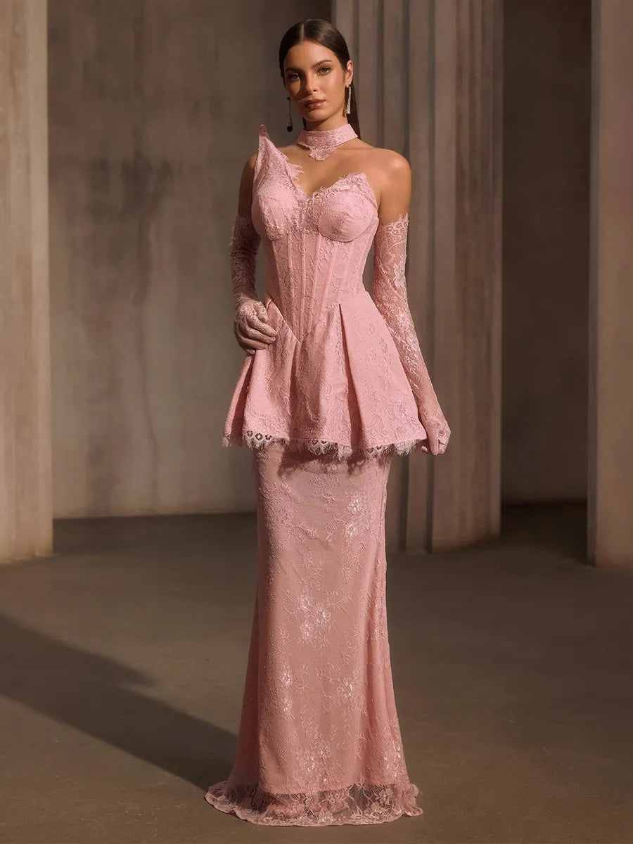 Milana Corset Lace Maxi Dress
