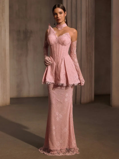 Milana Corset Lace Maxi Dress