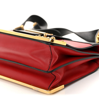 City Calfskin Saffiano Cahier Bag Fuoco Black