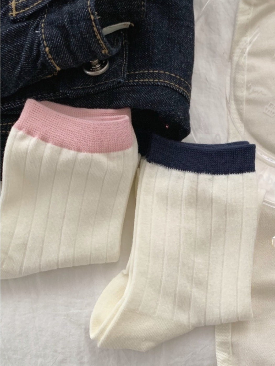 Rufia - Macaron-Colored Mid-Calf Socks - Sweet &amp; Simple