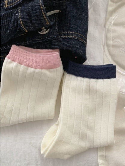 Rufia - Macaron-Colored Mid-Calf Socks - Sweet &amp; Simple