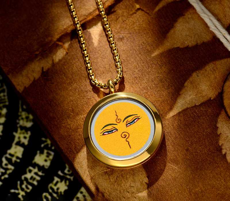 Tangka Gawu Box Zalam Tangka Prajna Eye Wealth God Eye Can Be Opened To Hold Things Zalam Pendant