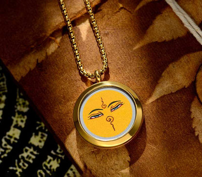 Tangka Gawu Box Zalam Tangka Prajna Eye Wealth God Eye Can Be Opened To Hold Things Zalam Pendant
