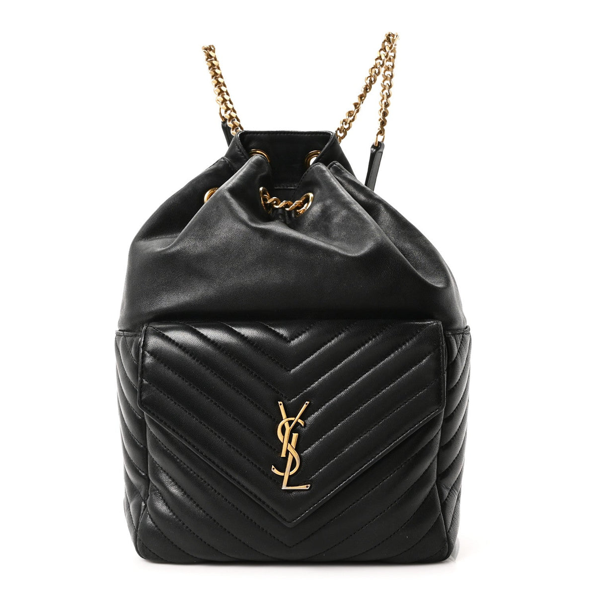 Lambskin Matelasse Monogram Joe Backpack Black