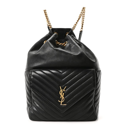 Lambskin Matelasse Monogram Joe Backpack Black