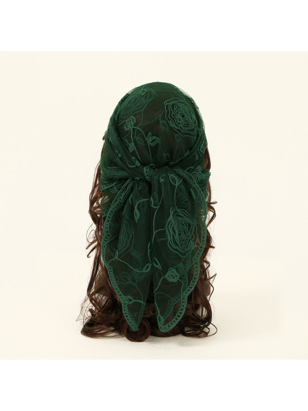 Scarvii - 31.5'' Elegant Rose Embroidered Square Scarf