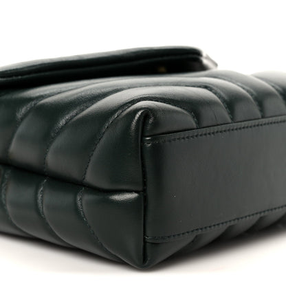 Calfskin Y Quilted Monogram Toy Loulou Crossbody Bag Deep Green