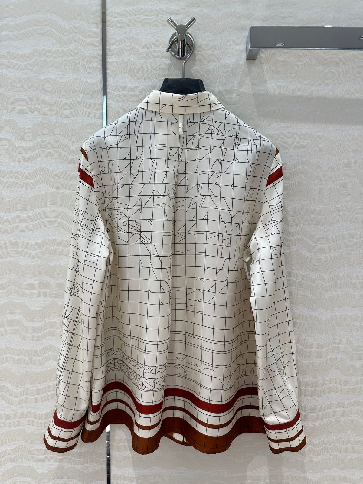 Hm 25 Coaching Deja Vu Shirt White red brown Silk