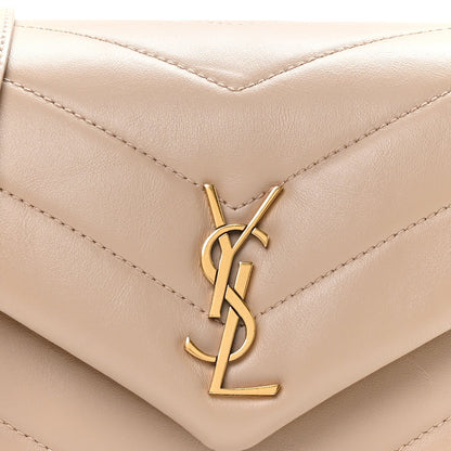 Calfskin Y Quilted Monogram Toy Loulou Crossbody Bag Dark Beige