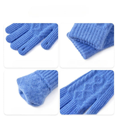 Candy Color Simple Twist Knit Gloves