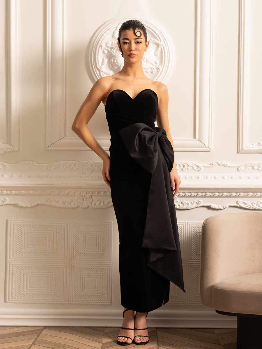 Veda Elegant Strapless Maxi Dress