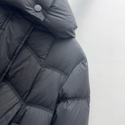 Burberry 25 Hooded Short Down Jacket with Adjustable Waist Black Polyester
