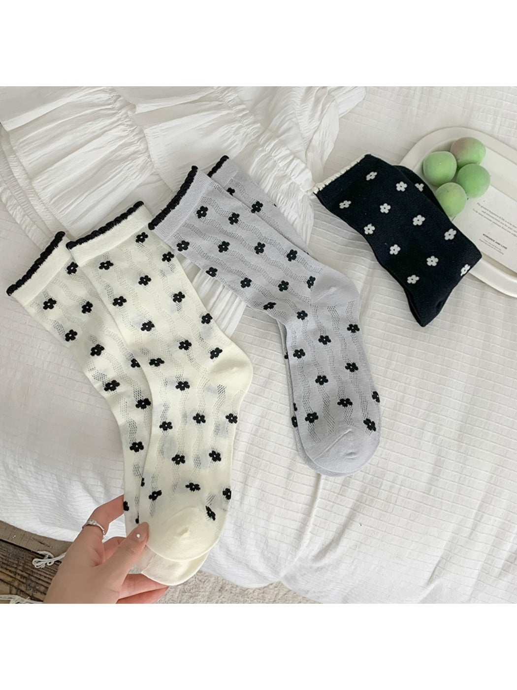 Rufia - Floral Lace Summer Socks - Sweet &amp; Breathable