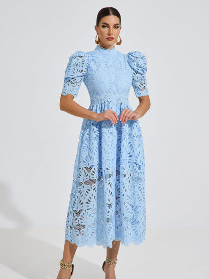 Jocelyn Sky Lace Midi Dress