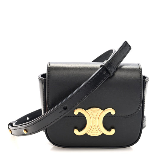 Shiny Calfskin Mini Triomphe Black