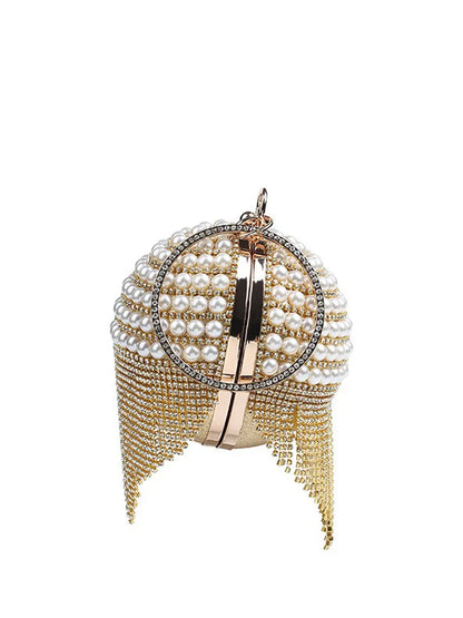 Gianna Large Pearl Tassel Round Bag