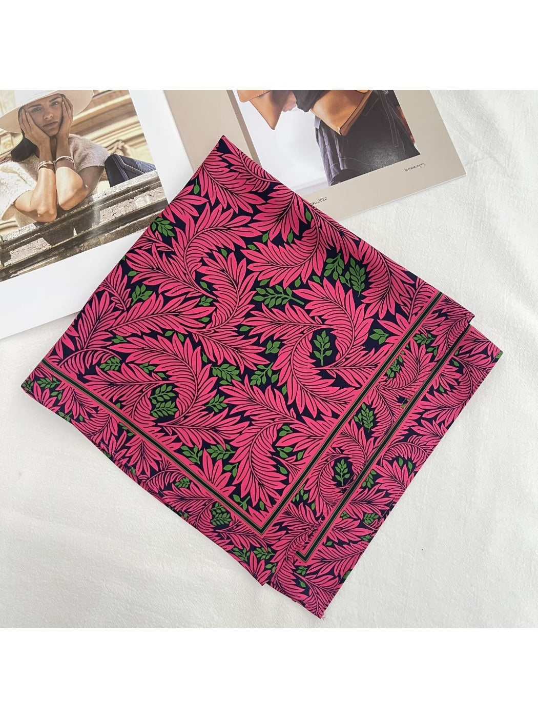 Scarvii - Stripe Floral Print Scarf - Elegant &amp; Versatile