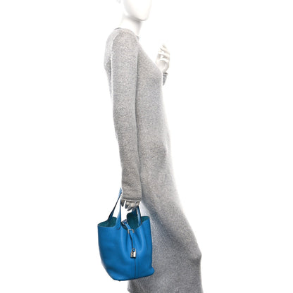 Taurillon Clemence Picotin Lock 22 MM Bleu Frida
