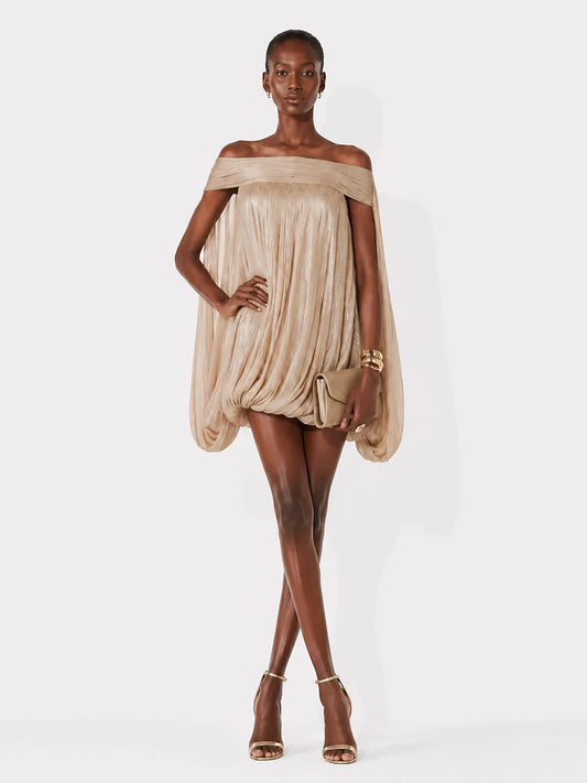 Thalia Ruched Off-Shoulder Mini Dress