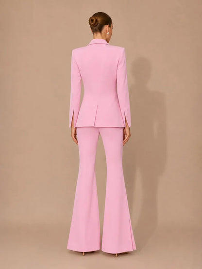 Maia Blazer and Flared Trousers Two Piece Set
