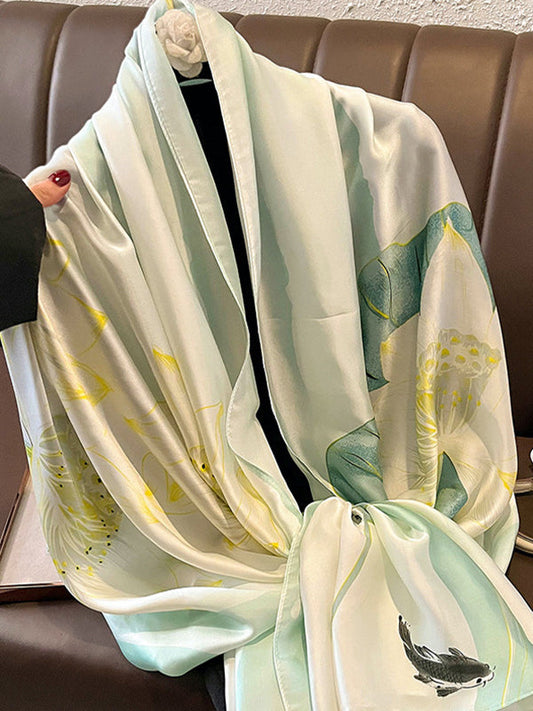 Flower Print Sun Protection Scarf
