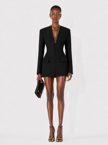 Veda Sexy V-Neck Long-Sleeve Mini Dress