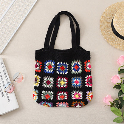 Crochet Granny Square Bag Floral Patchwork Bag