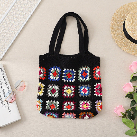 Crochet Granny Square Bag Floral Patchwork Bag