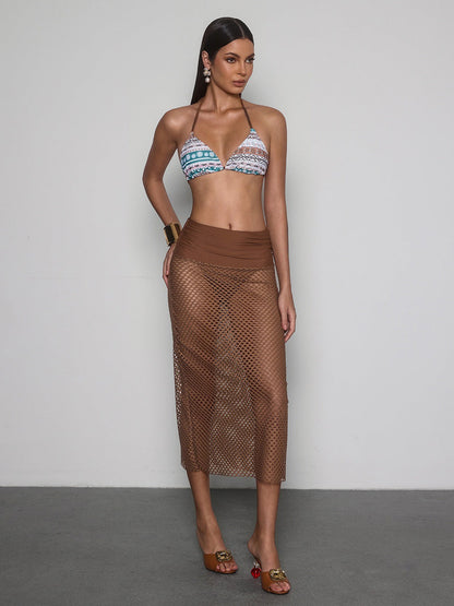 Raquel Printed Cutout Bikini Three Piece Set