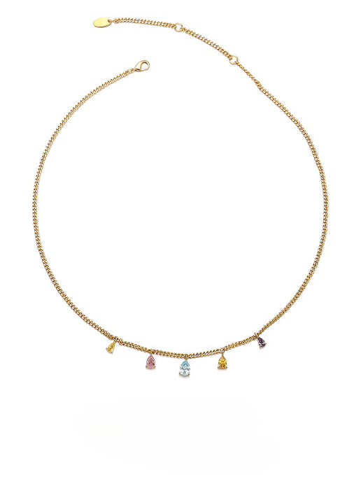 Elegant Colourful Diamond Necklace