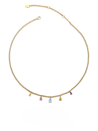 Elegant Colourful Diamond Necklace
