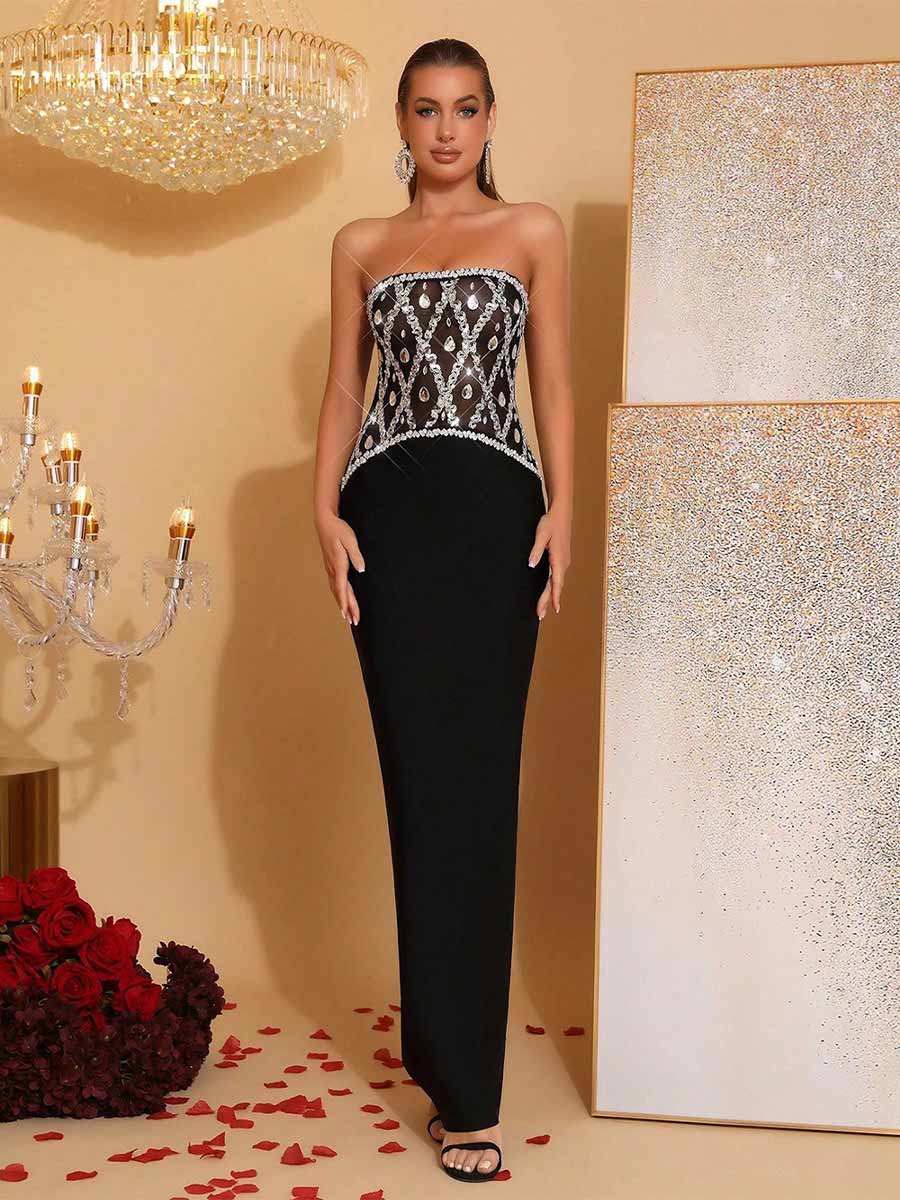 Gia Diamond Sequin Maxi Dress