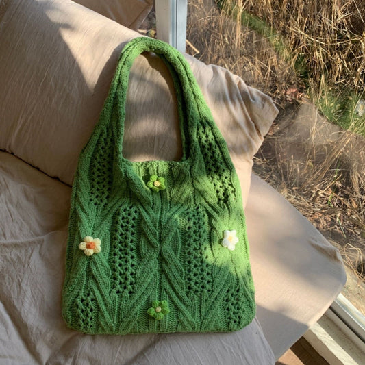 Crochet Tote Bag Simple Wool Knitted Bag