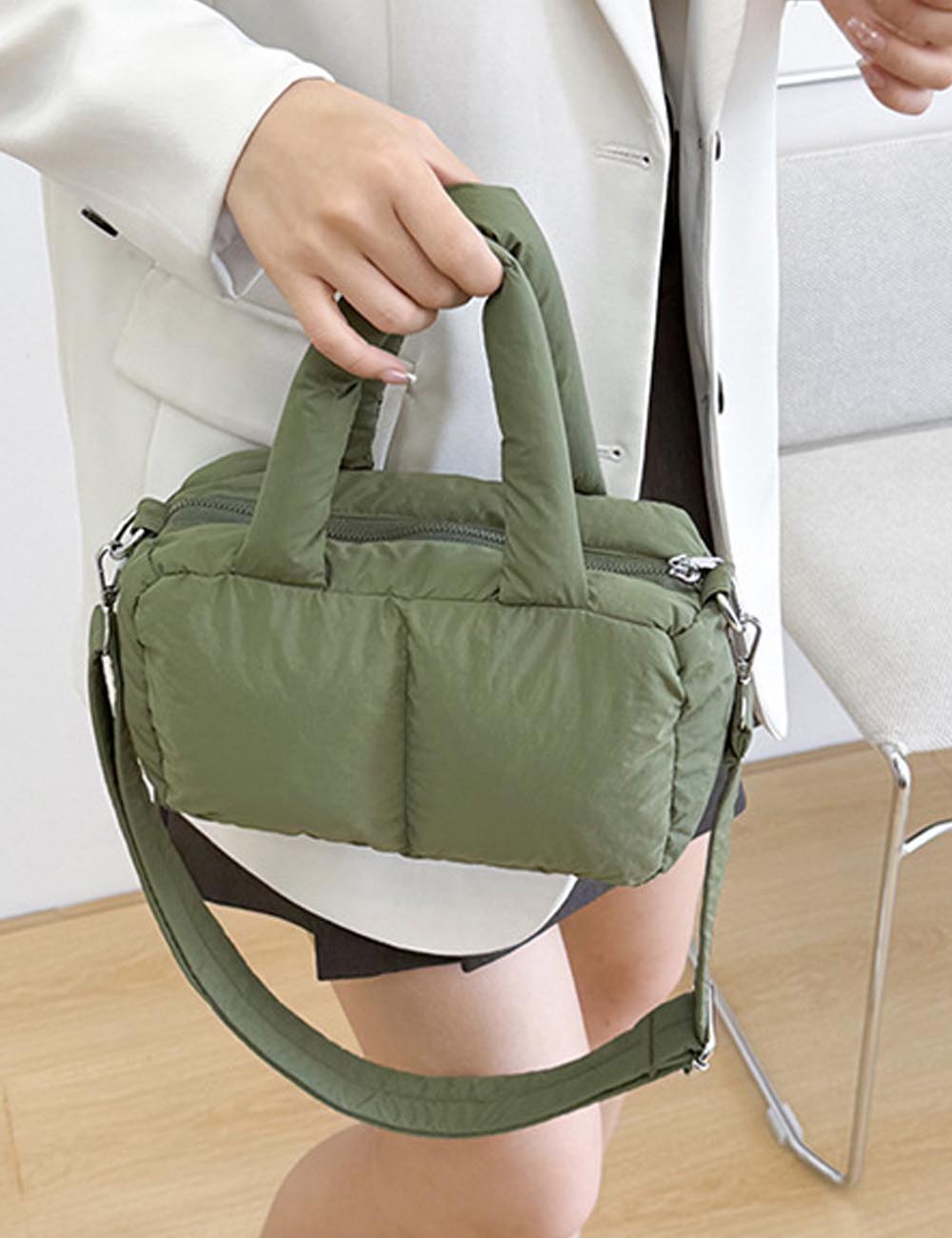 Trendy Puffer Top Handle Tote Shoulder Bag