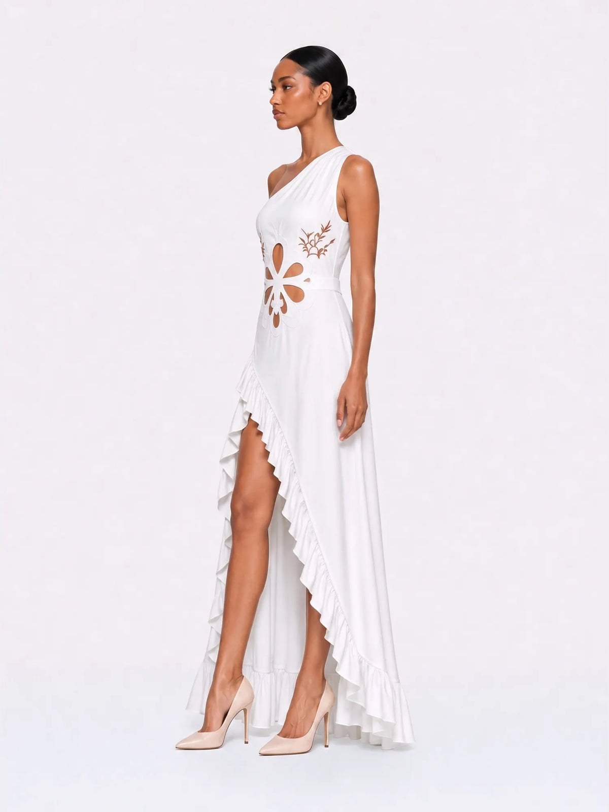 Grace Floral Cutout Ruffle Maxi Dress