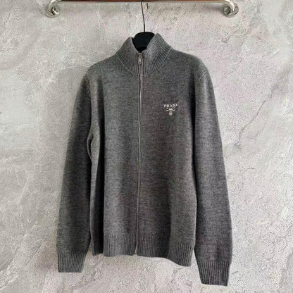 PRADA GRAY CASHMERE CARDIGAN