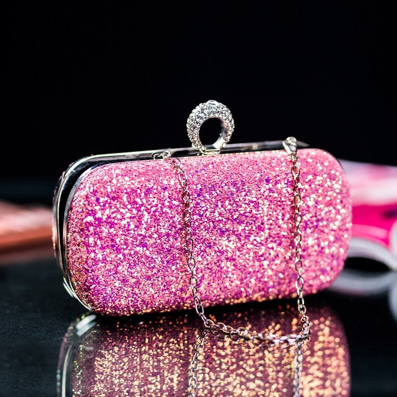 Sequined Ring Handbag Clutch Bag