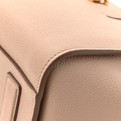 Grained Calfskin Small Padlock Top Handle Beige