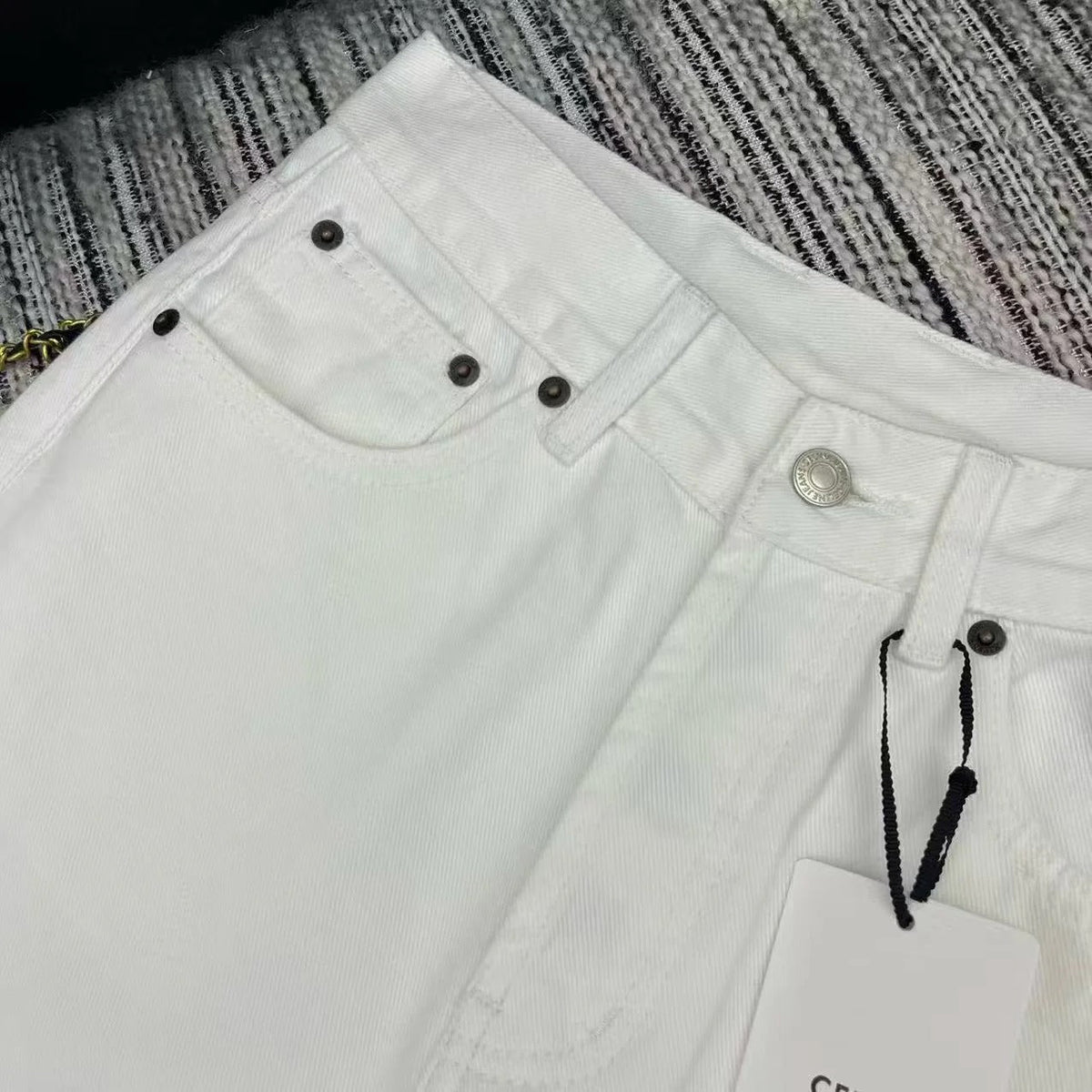 Celine 2026 Boyfriend Jeans 001 White Cotton